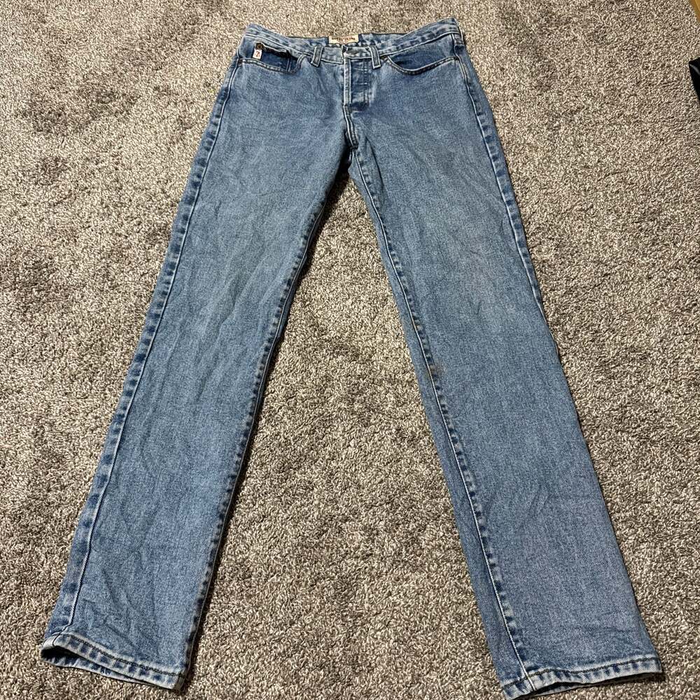 VTG Guess Jeans Womens 28 Blue High Rise Tapered USA Made